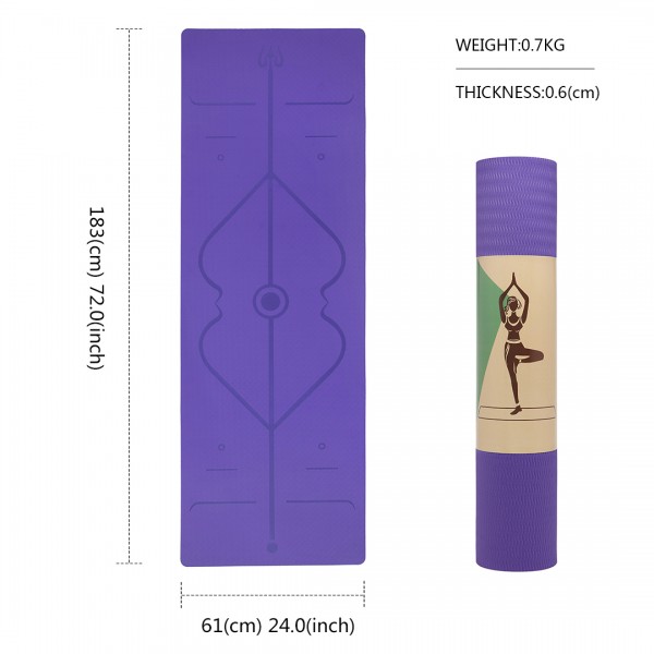 Kono TPE Non-slip Classic Yoga Mat - Purple